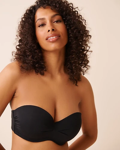 Haut de bikini bandeau bonnet D BLACK