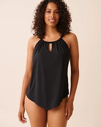 Haut tankini encolure haute bonnet D BLACK