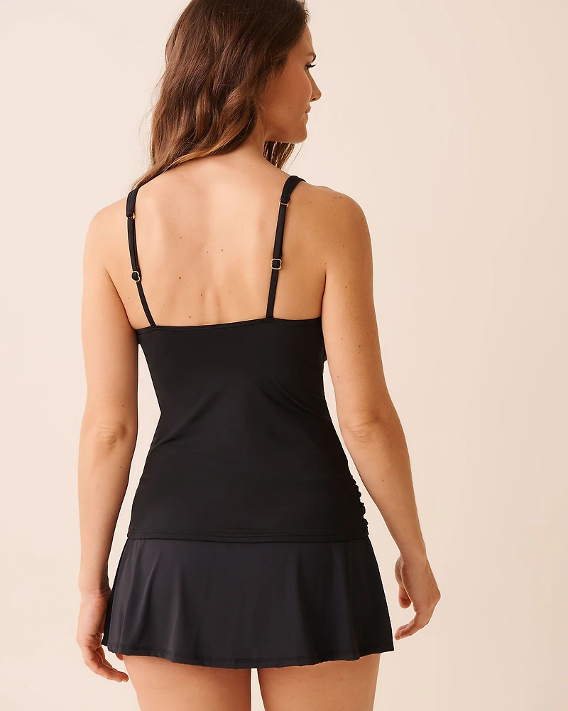 BLACK Shirred Tankini Top