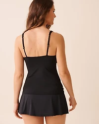 BLACK Shirred Tankini Top