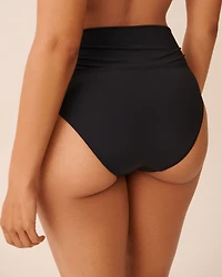 BLACK Twisted Waistband Bikini Bottom
