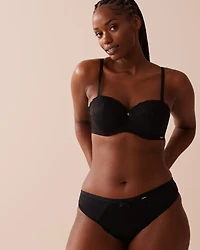 Culotte tanga microfibre et dentelle