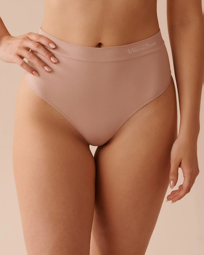Seamless Fabric High Waist Thong Panty