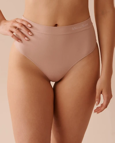 Seamless Fabric High Waist Thong Panty