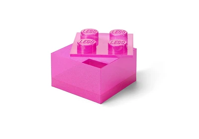 Pink Clear Brick-Shaped Storage Box