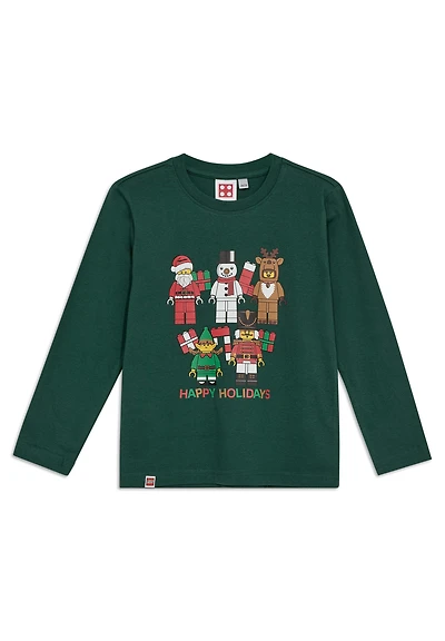 Kids Christmas Long Sleeve T-Shirt - Dark Green