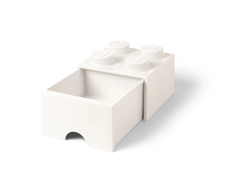 4-Stud Brick Drawer - White