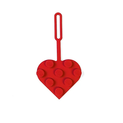 3x3 Heart Bag Tag - Red