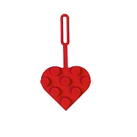 3x3 Heart Bag Tag - Red