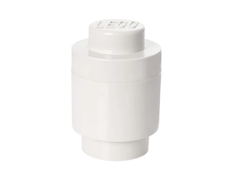 1-Stud Round Storage Brick - White
