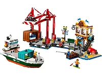 Seaside Harbor with Cargo Ship
