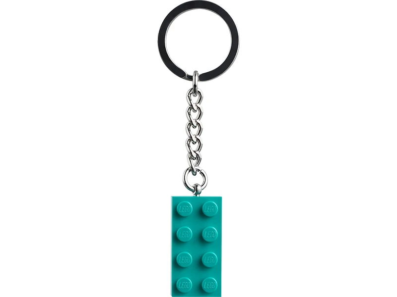 Bright Bluish Green 2x4 Stud Key Chain