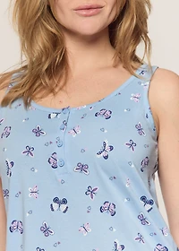 Sleeveless nightgown with butterflies