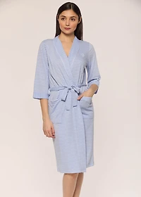 Longue robe de chambre lignée
