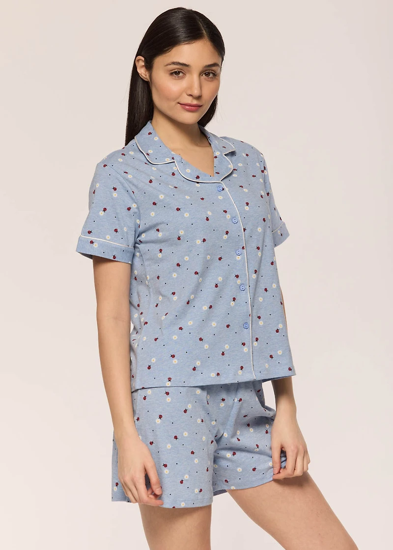 Ensemble pyjama bermuda coccinelle