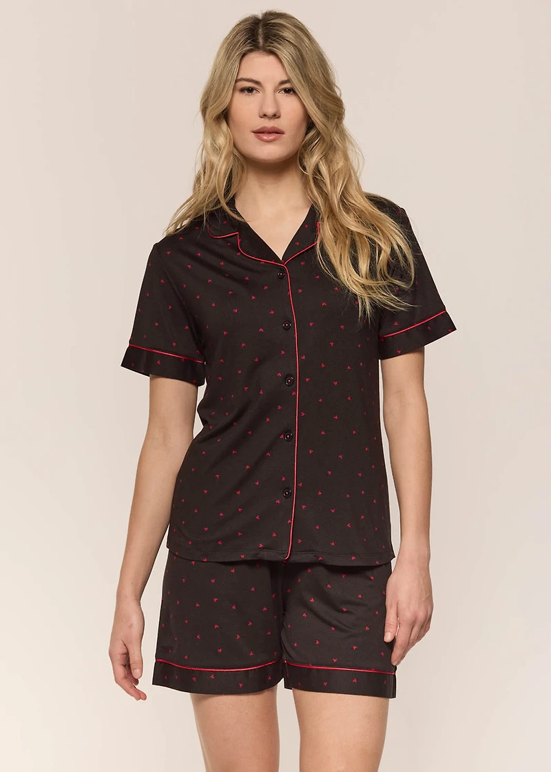 Ensemble pyjama court avec coeurs