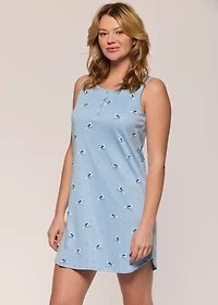 Sleeveless nightgown with birds