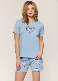Ensemble pyjama bermuda avec papillions
