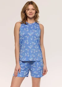 Ensemble pyjama bermuda avec fleurs