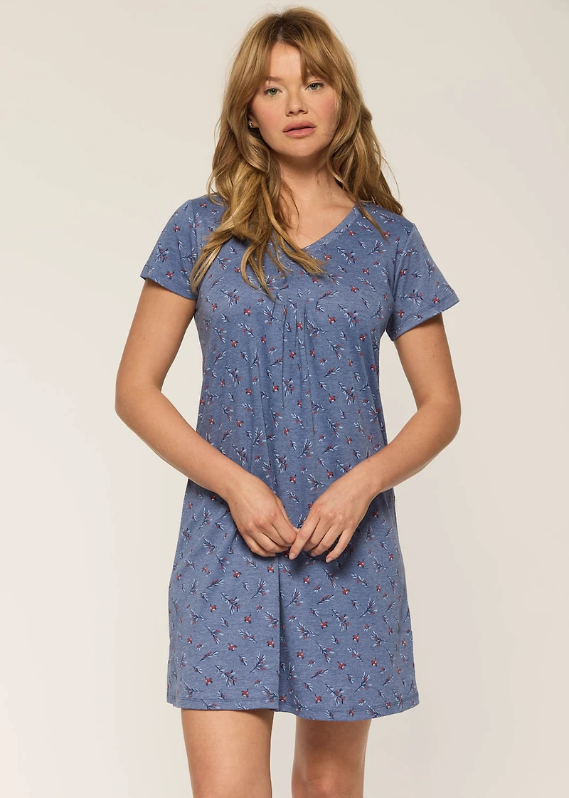 Nuisette courte à motifs de gui