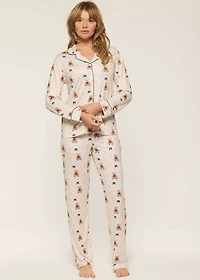 Ensemble pyjama avec col à motif oursons