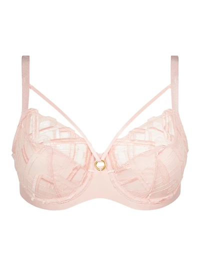 Graphic support bra with underwire