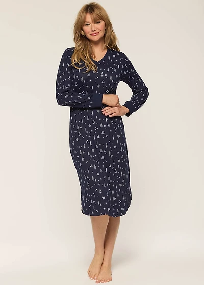 Long nightgown with snowflakes