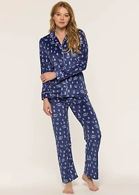 Ensemble pyjama long avec sapins