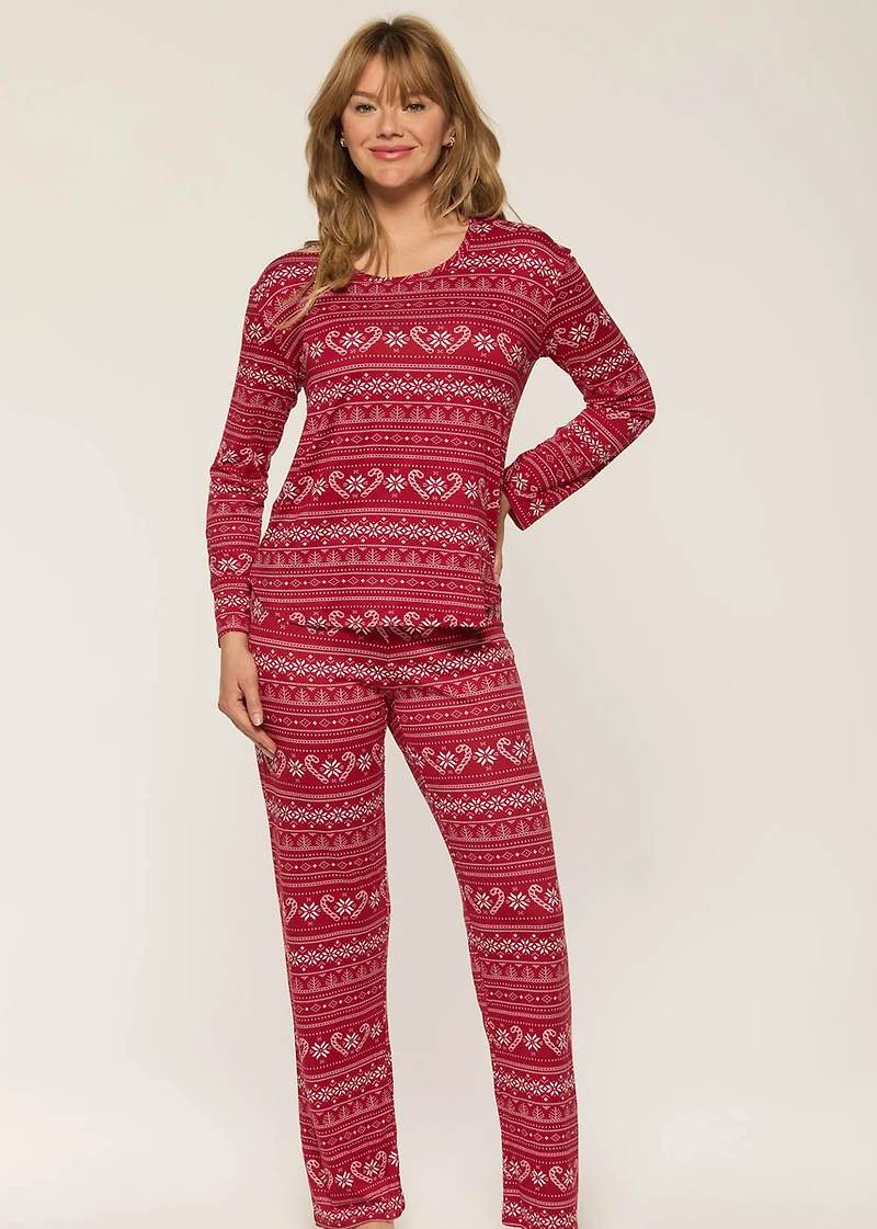 Ensemble pyjama long à cannes de sucre