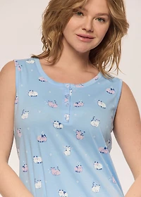 Sleeveless Nightgown with cats