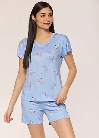 Short pyjama set with birds