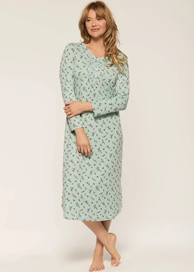 Nuisette longue à motifs de gui