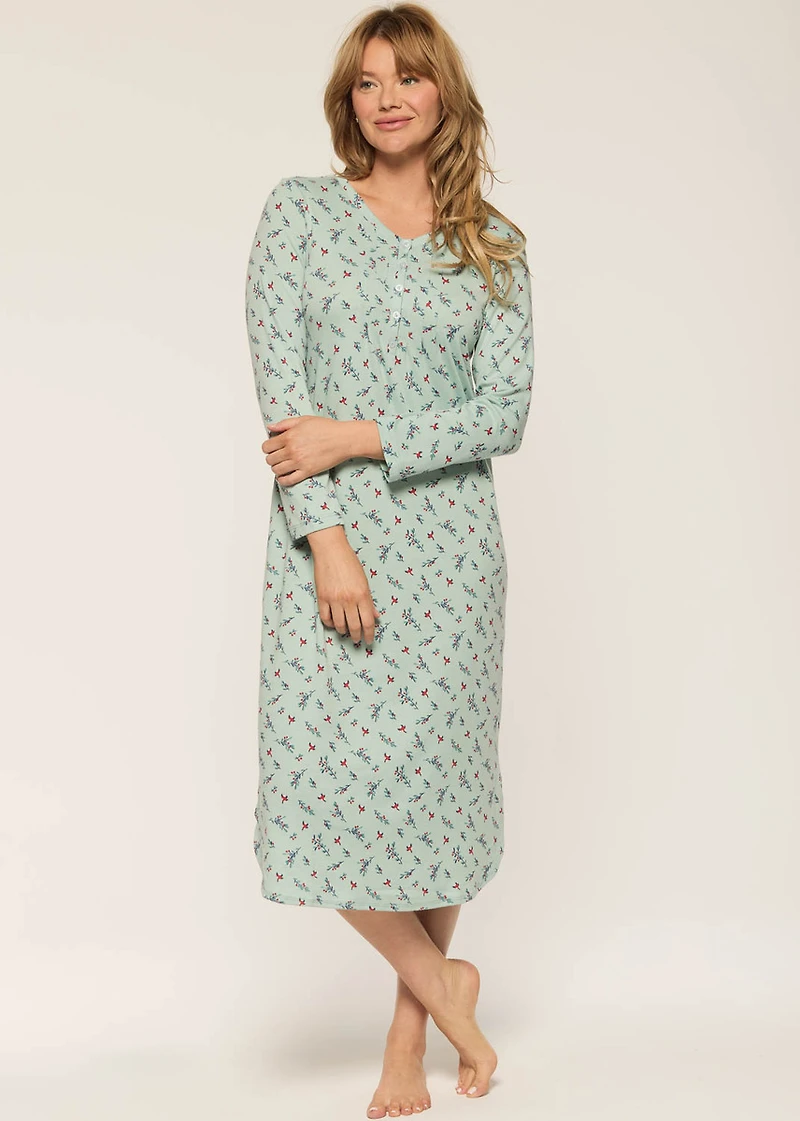 Nuisette longue à motifs de gui