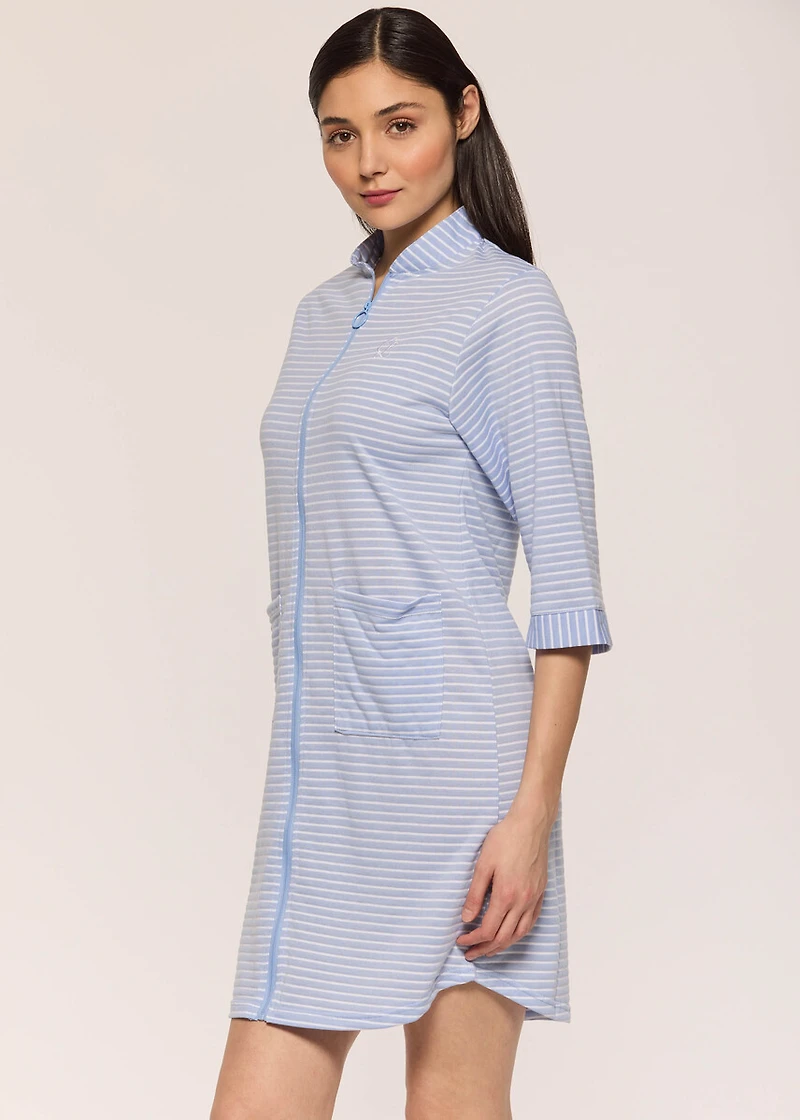 Robe de chambre avec fermeture éclair lignée