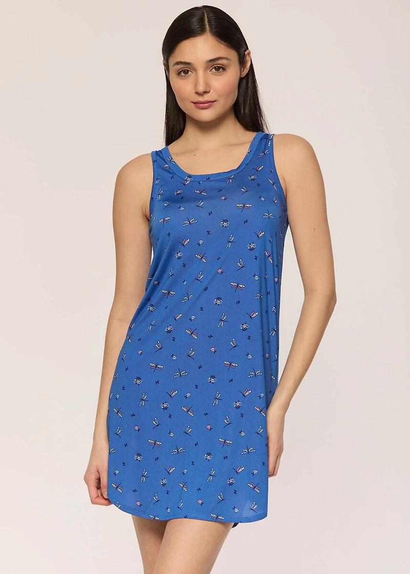 sleeveless Nightgown with dragonflies