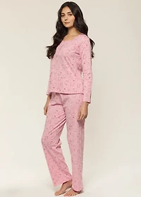 Long pyjama set with cats 100% Cotton
