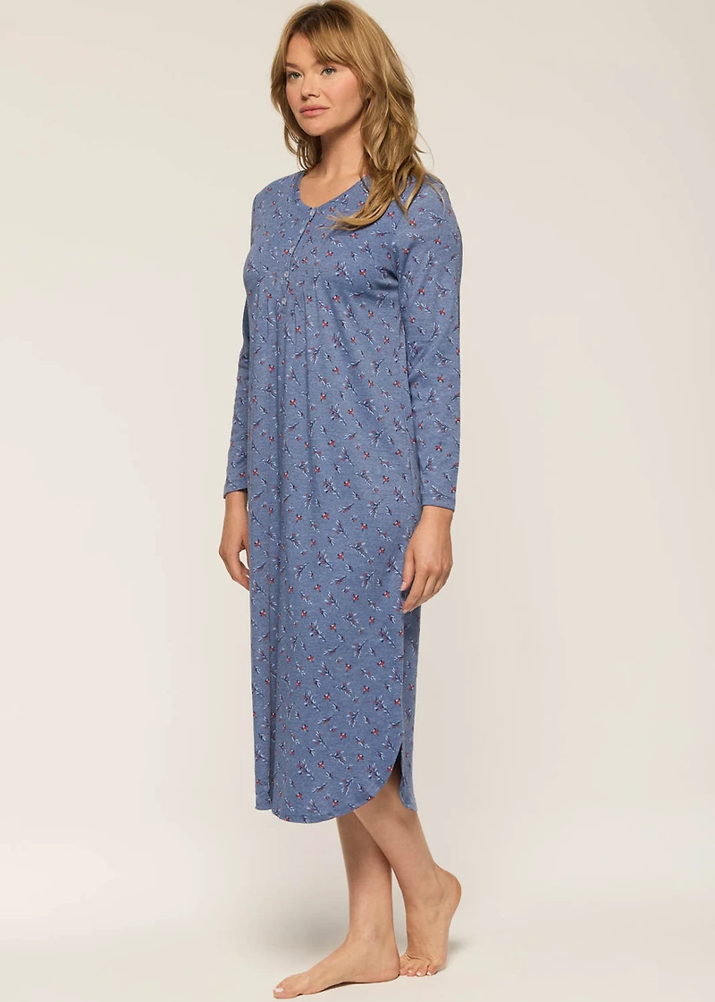 Nuisette longue à motifs de gui