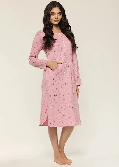 Long nightgown with cats 100% Cotton