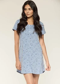 Short nightgown with cats 100% Cotton