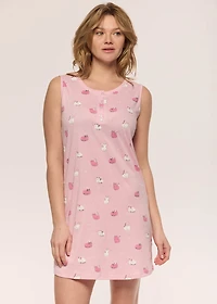 Sleeveless Nightgown with cats