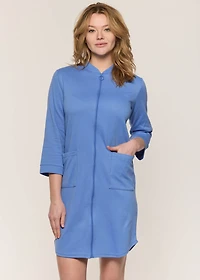 Robe de chambre avec fermeture éclair à carreaux