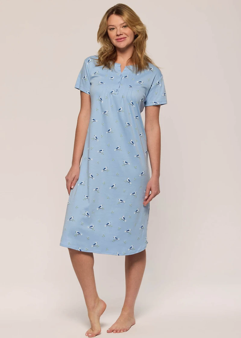 Long nightgown with birds