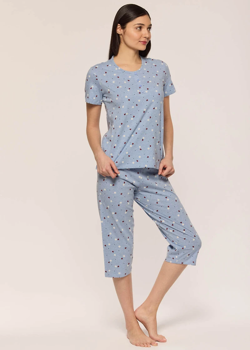 Ensemble pyjama capri coccinelle