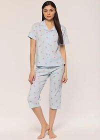 Capri pyjama set with flamingo