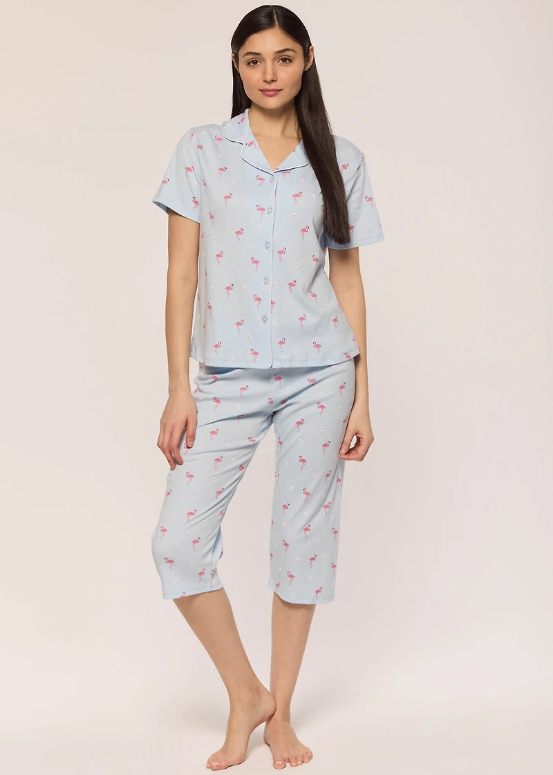 Capri pyjama set with flamingo