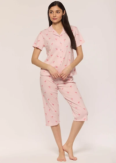 Capri pyjama set with flamingo