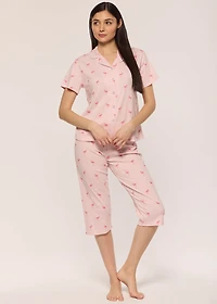 Capri pyjama set with flamingo