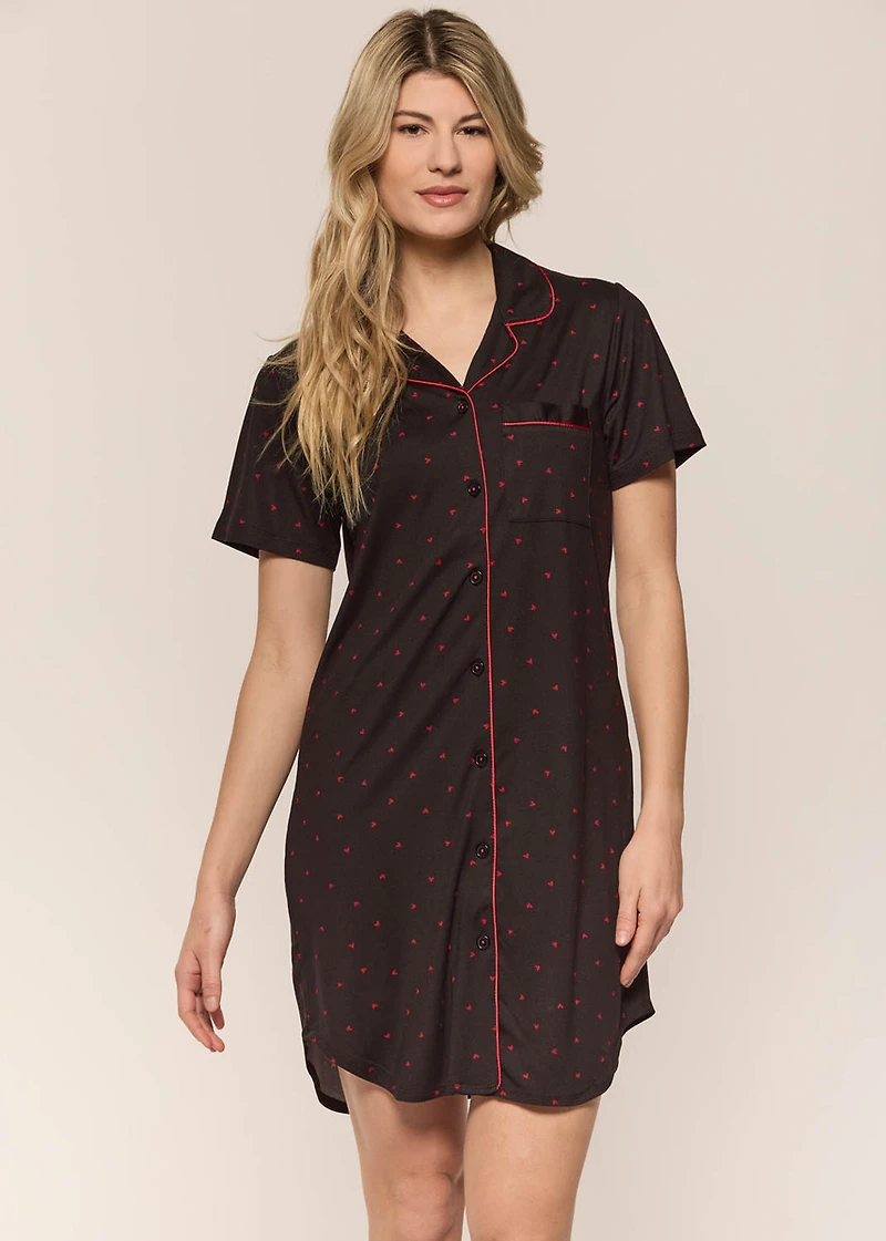 Button down nightgown with hearts