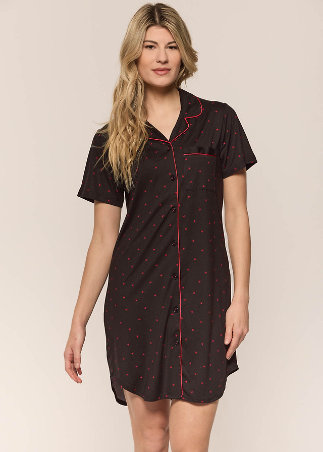 Button down nightgown with hearts