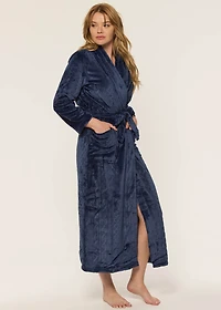 Robe de chambre longue en peluche